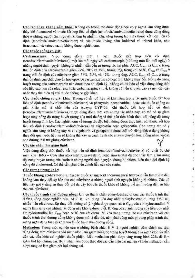 thông tin, cách dùng, giá thuốc Tenofovir Disoproxil Fumarate, Lamivudine and Efavirenz Tablets 300mg/300mg/600mg - ảnh 12