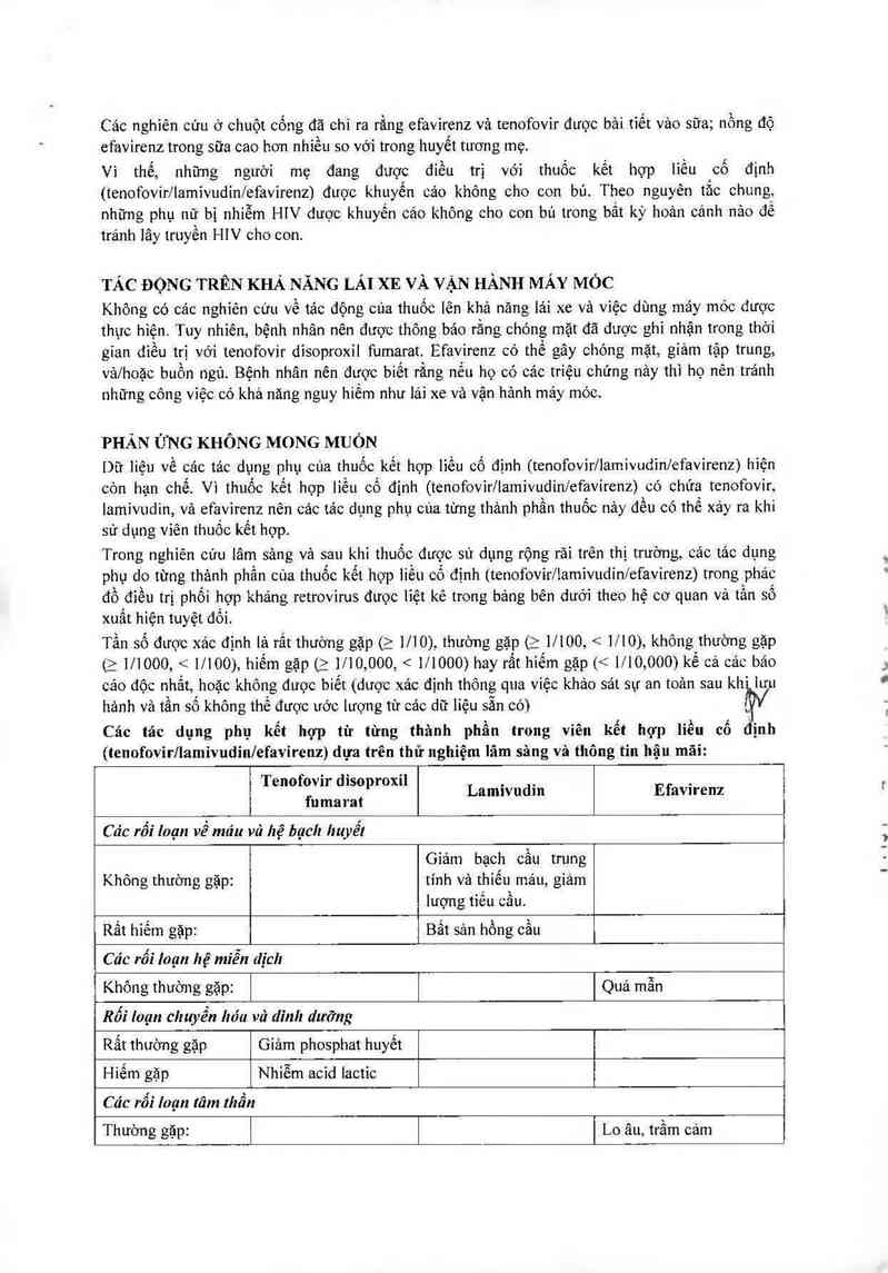 thông tin, cách dùng, giá thuốc Tenofovir Disoproxil Fumarate, Lamivudine and Efavirenz Tablets 300mg/300mg/600mg - ảnh 14
