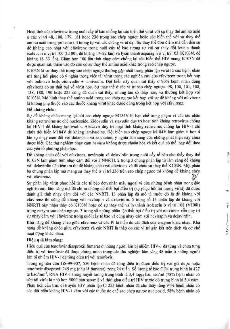 thông tin, cách dùng, giá thuốc Tenofovir Disoproxil Fumarate, Lamivudine and Efavirenz Tablets 300mg/300mg/600mg - ảnh 20