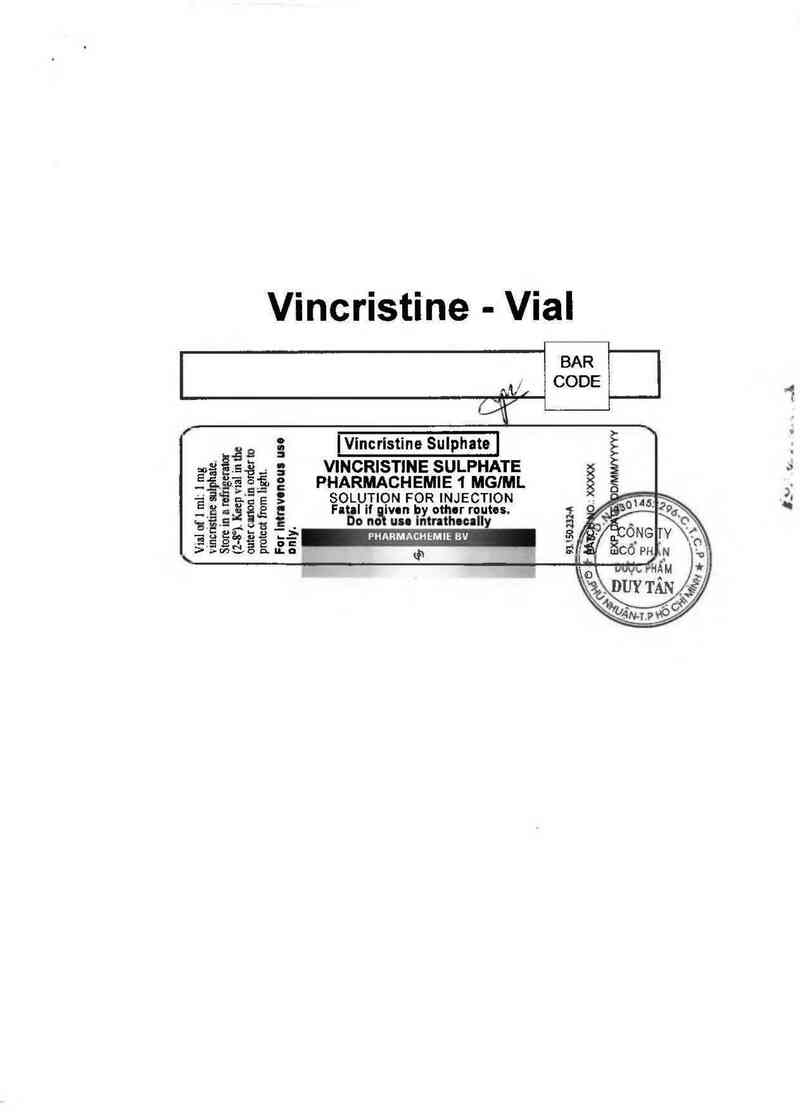 thông tin, cách dùng, giá thuốc Vincristine Sulphate Pharmachemie 1mg/ml - ảnh 2