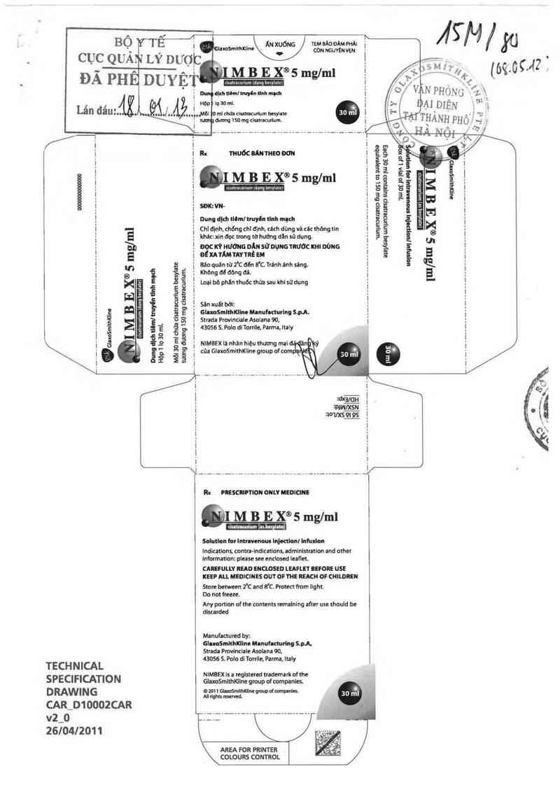 thông tin, cách dùng, giá thuốc Nimbex 5mg/ml - ảnh 0