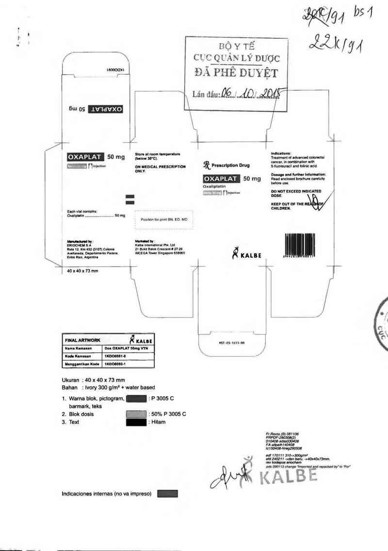 thông tin, cách dùng, giá thuốc Oxaplat 50mg - ảnh 0
