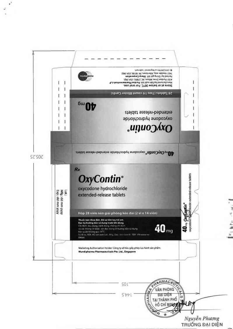 thông tin, cách dùng, giá thuốc OxyContin 40mg - ảnh 1