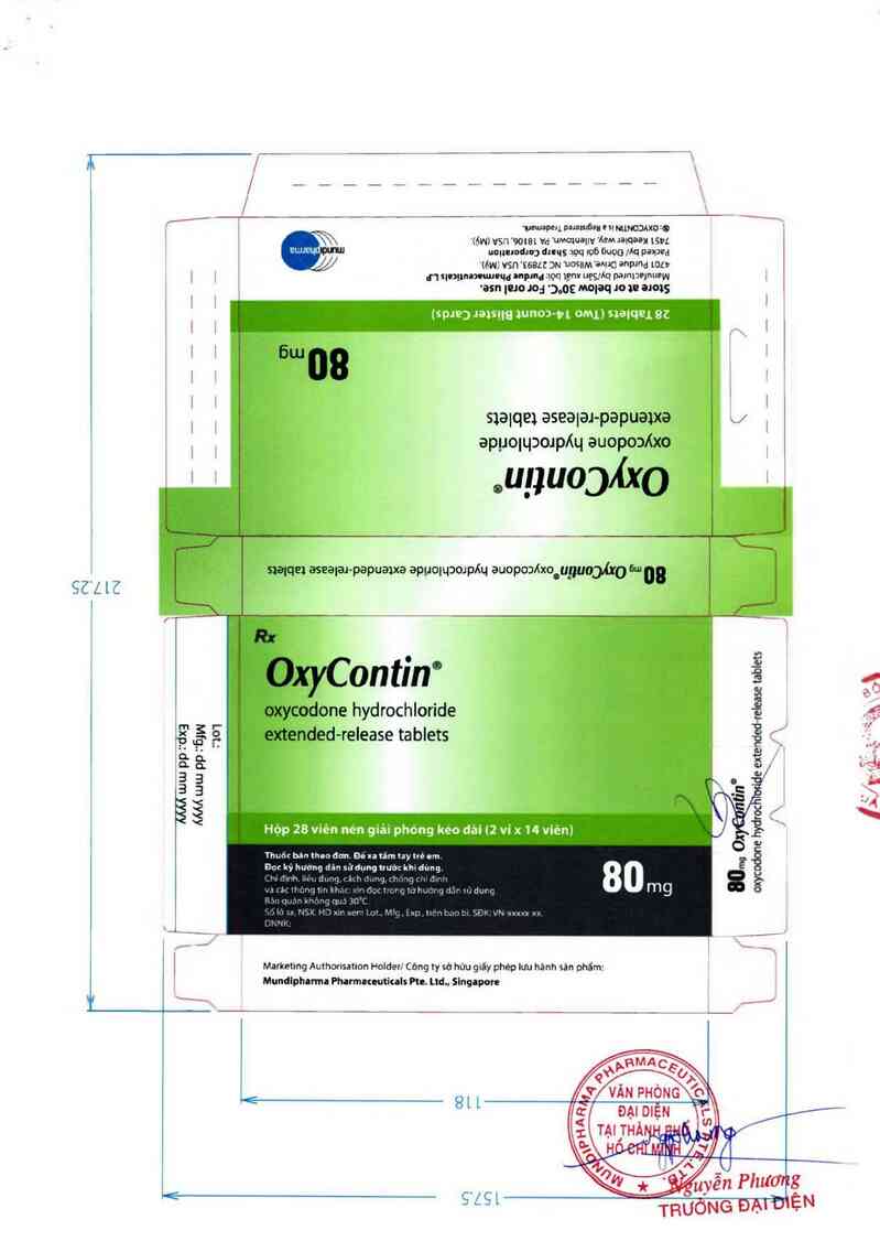 thông tin, cách dùng, giá thuốc OxyContin 80mg - ảnh 1