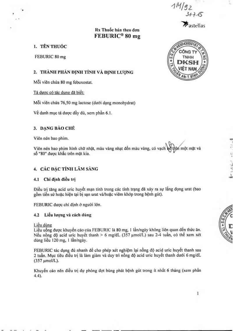 thông tin, cách dùng, giá thuốc Feburic 80mg (Cơ sở đóng gói: Interthai Pharmaceutical Manufacturing Ltd; địa chỉ: 1899 Phaholyothin Road, Ladyao, Chatuchak, Bangkok 10900, Thailand) - ảnh 2