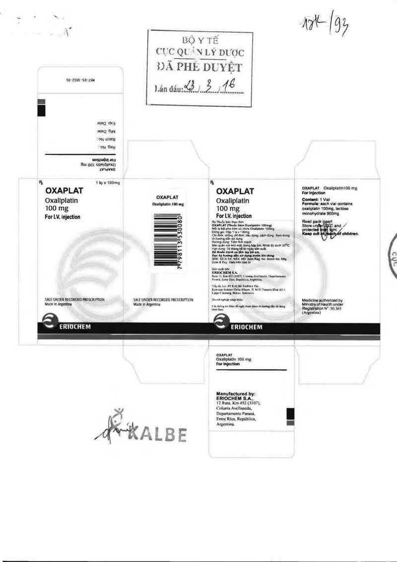 thông tin, cách dùng, giá thuốc Oxaplat - ảnh 0