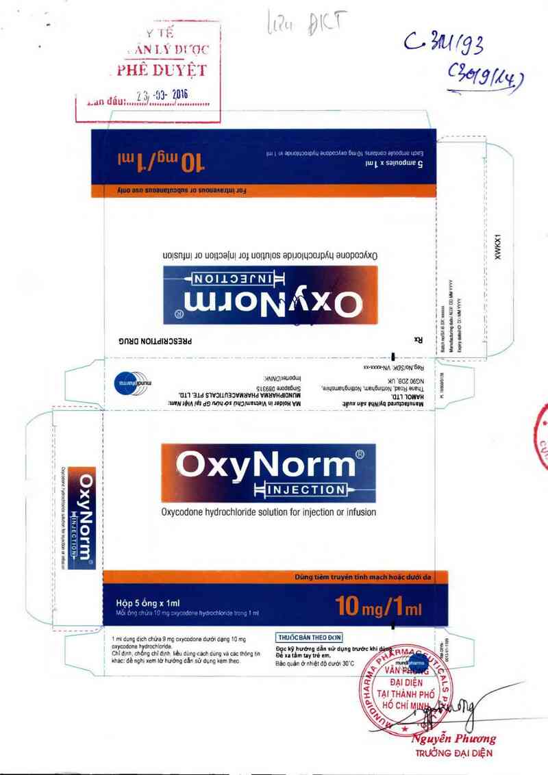 thông tin, cách dùng, giá thuốc Oxynorm 10mg/1ml - ảnh 0