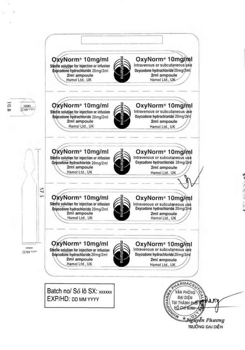 thông tin, cách dùng, giá thuốc Oxynorm 20mg/2ml - ảnh 1