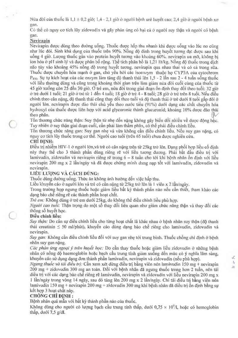 thông tin, cách dùng, giá thuốc Lamivudine 150mg, Zidovudine 300mg & Nevirapine 200mg Tablets - ảnh 3