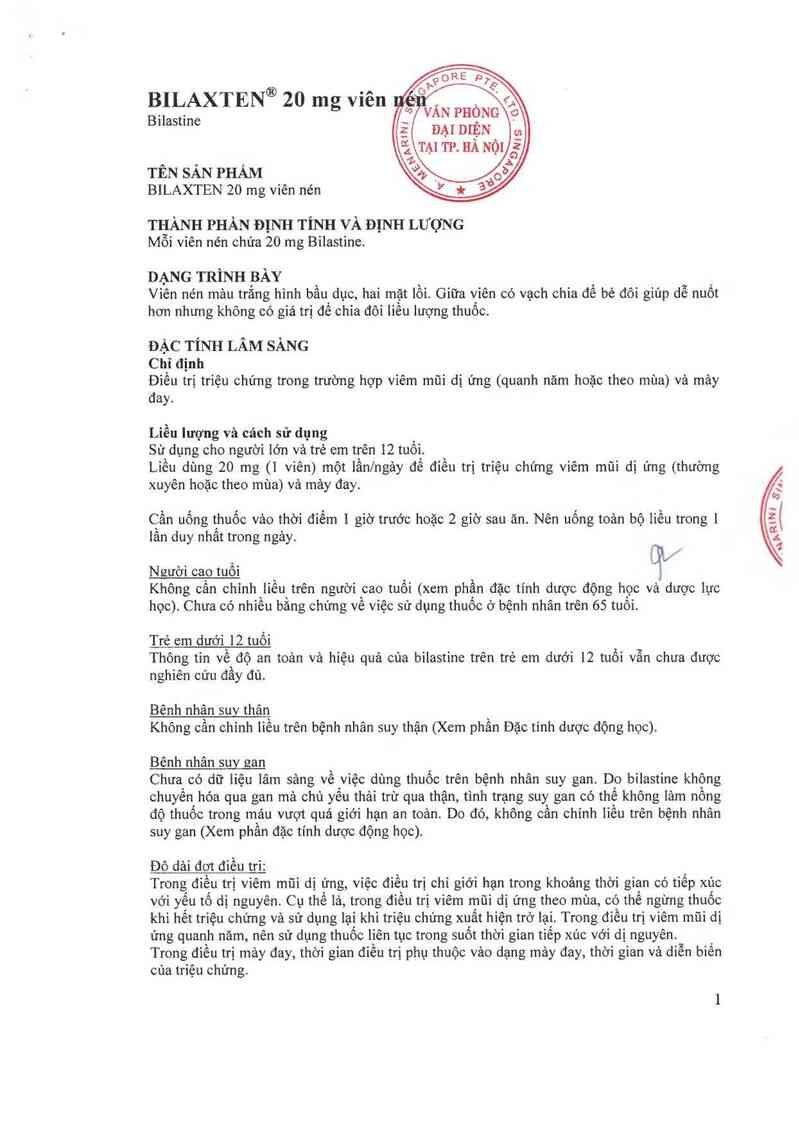 thông tin, cách dùng, giá thuốc Bilaxten (cơ sở kiểm nghiệm: A. Menarini Manufacturing Logistics and Services S.r.l.; địa chỉ: Via Sette Santi, 3-50131 Firenze (FI)- Italy) - ảnh 12