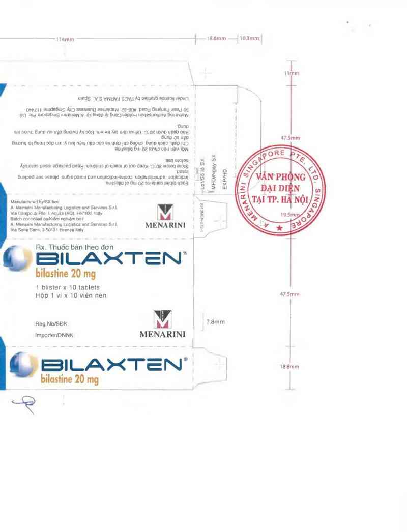 thông tin, cách dùng, giá thuốc Bilaxten (cơ sở kiểm nghiệm: A. Menarini Manufacturing Logistics and Services S.r.l.; địa chỉ: Via Sette Santi, 3-50131 Firenze (FI)- Italy) - ảnh 2