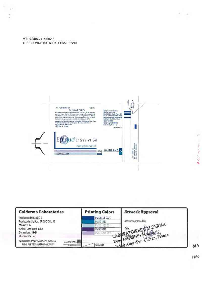 thông tin, cách dùng, giá thuốc Epiduo 0.1%/2.5% gel - ảnh 1