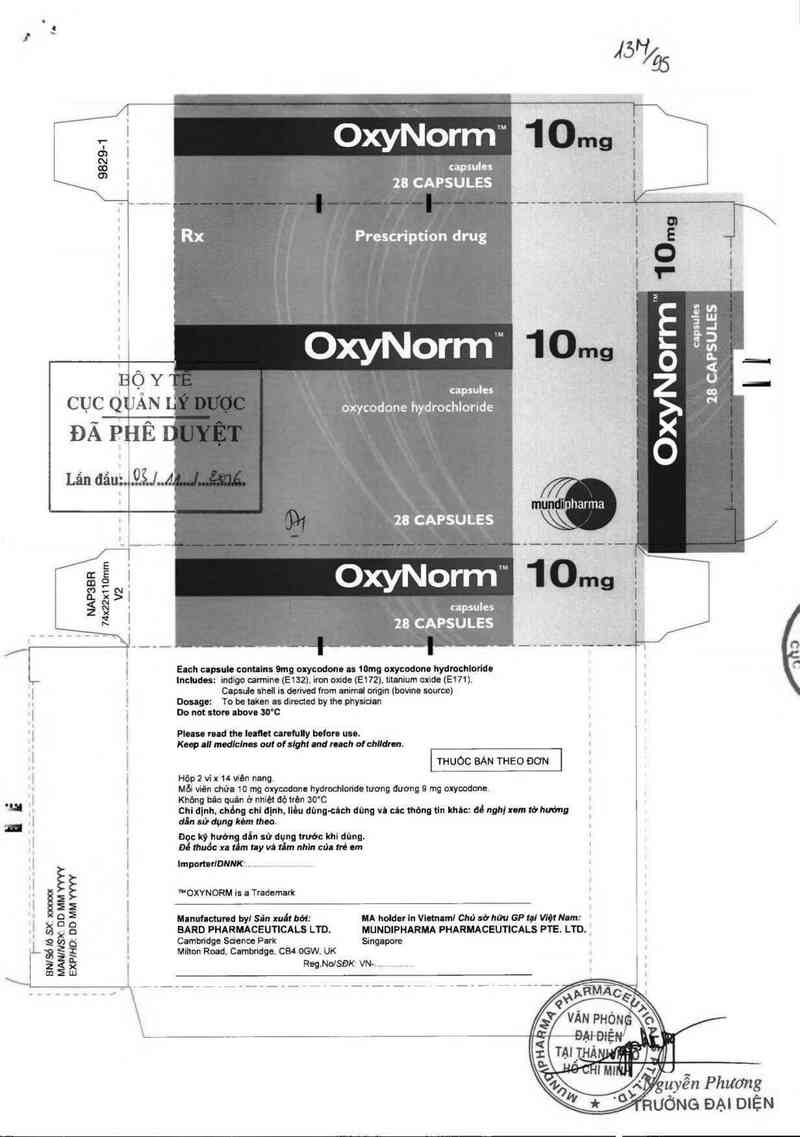 thông tin, cách dùng, giá thuốc Oxynorm 10mg - ảnh 0