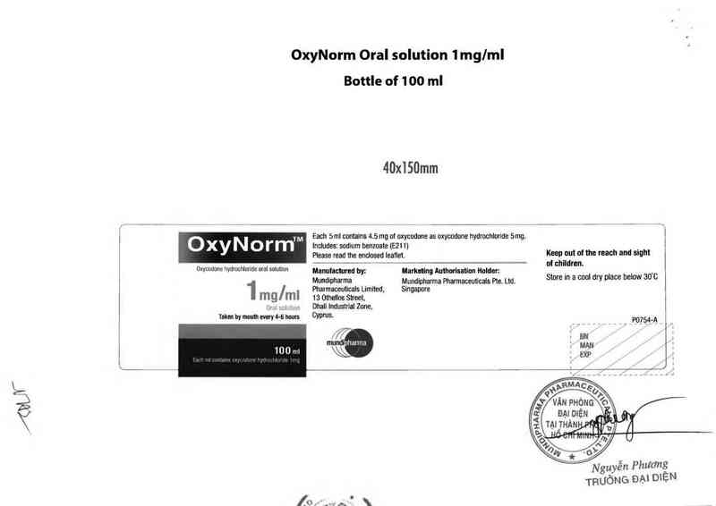 thông tin, cách dùng, giá thuốc Oxynorm 5mg/5ml oral solution - ảnh 1