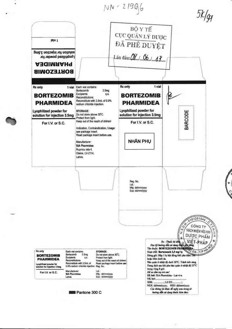thông tin, cách dùng, giá thuốc Bortezomib Pharmidea - ảnh 0