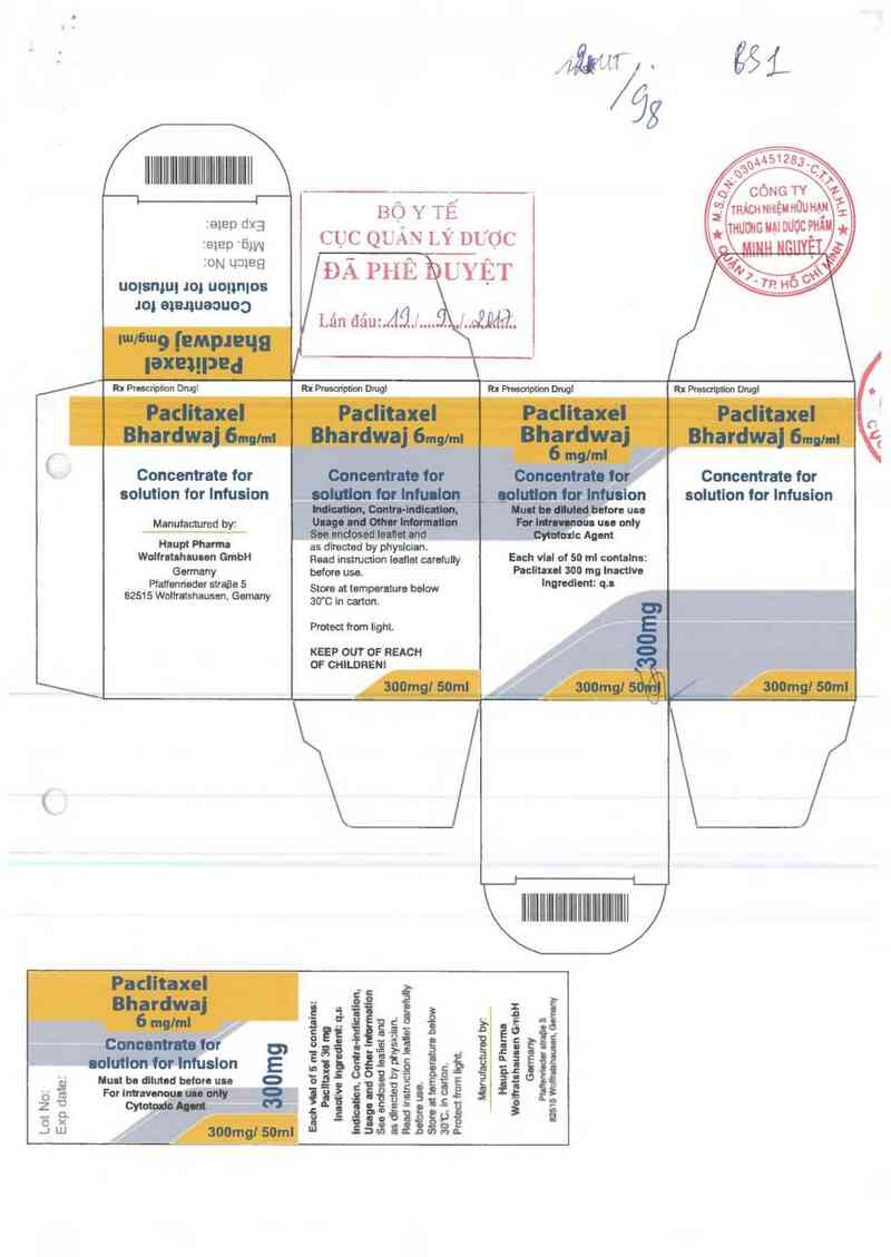 thông tin, cách dùng, giá thuốc Paclitaxel Bhardwaj 6mg/ml - ảnh 0