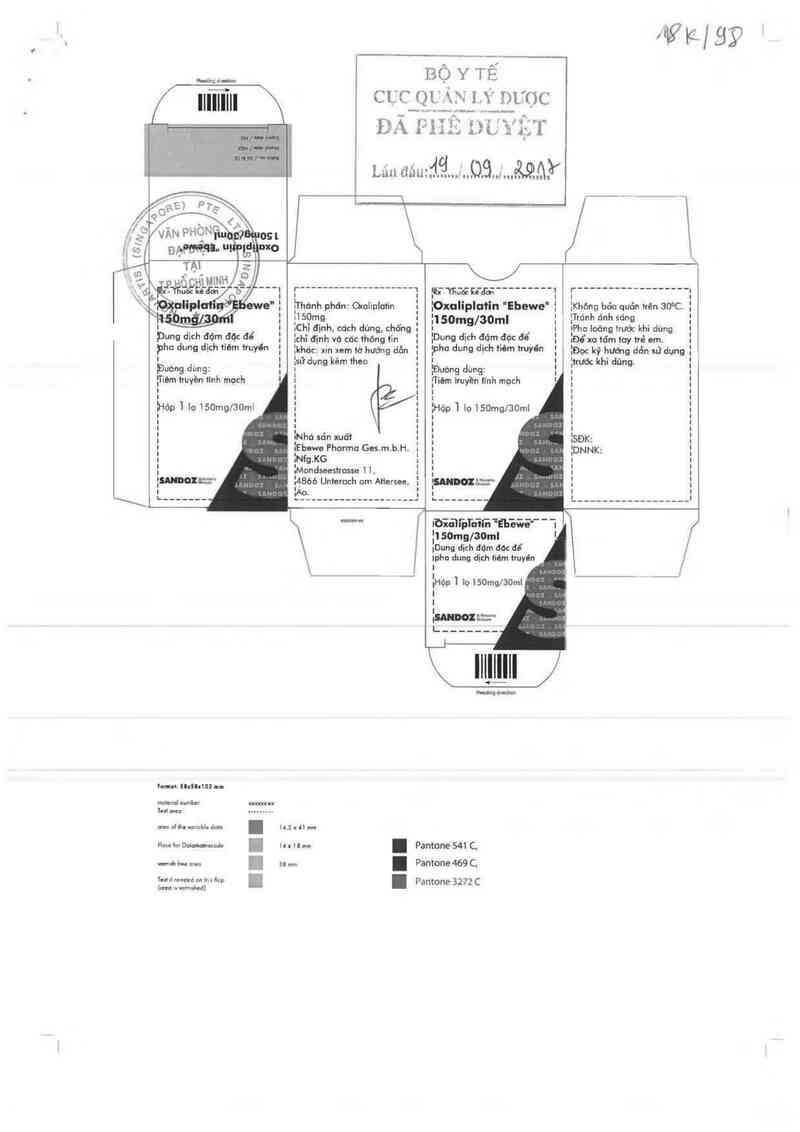 thông tin, cách dùng, giá thuốc Oxaliplatin ~Ebewe~ 150 mg/30ml - ảnh 0