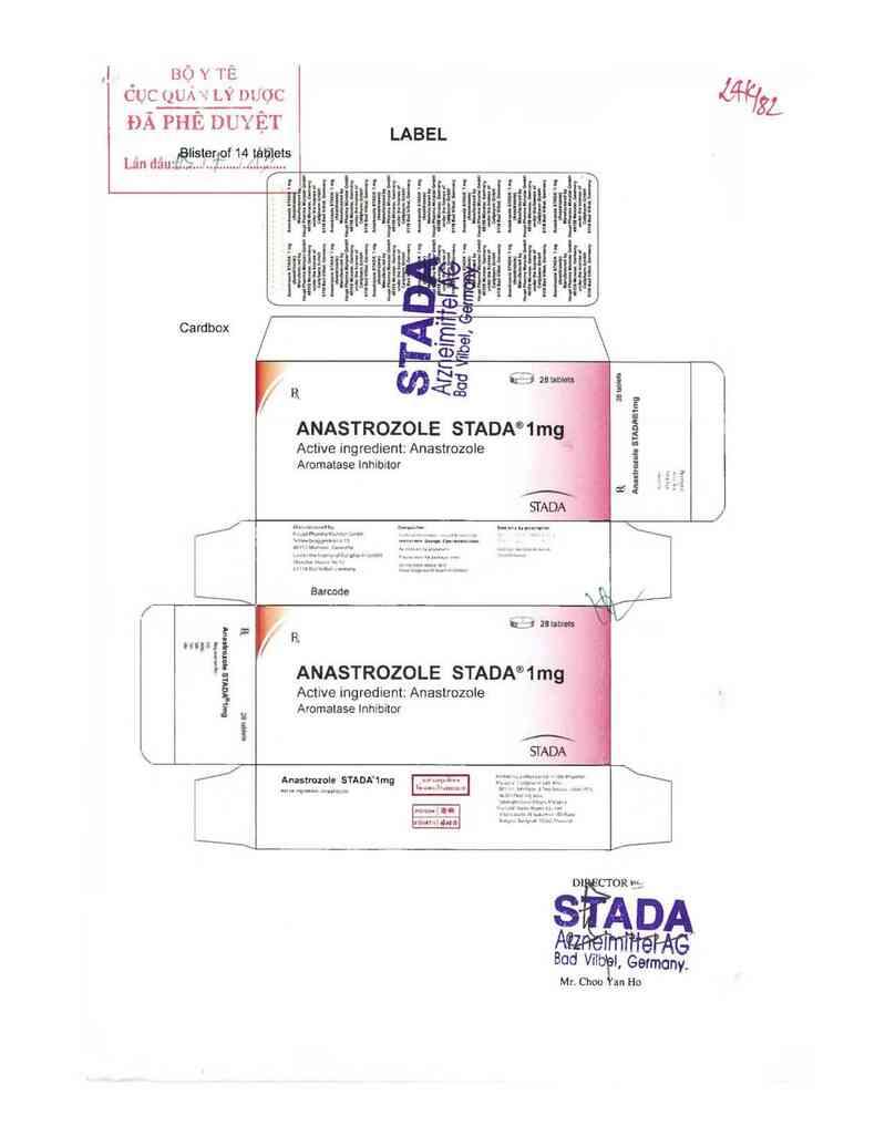 thông tin, cách dùng, giá thuốc Anastrozole Stada 1mg - ảnh 0