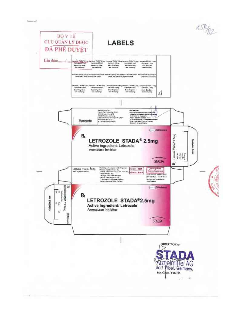 thông tin, cách dùng, giá thuốc Letrozole Stada 2.5mg - ảnh 0