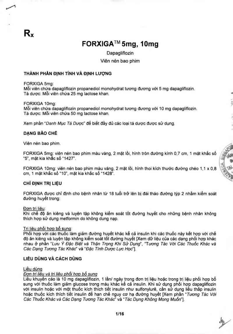 thông tin, cách dùng, giá thuốc Forxiga (Đóng gói bởi: Bristol-Myers Squibb S.r.l, Đ/c: Contrada Fontana del Ceraso, 03012 Anagni, Italy) - ảnh 2