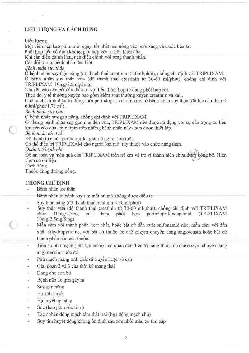 thông tin, cách dùng, giá thuốc TRIPLIXAM 10mg/2.5mg/5mg - ảnh 3